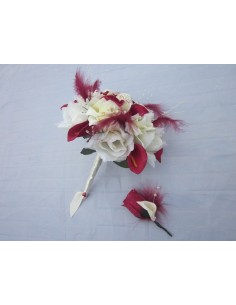 Splendide Bouquet de Mariée Rond pour mariage thème Bordeaux