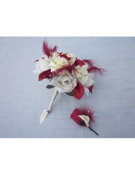 Splendide Bouquet de Mariée Rond pour mariage thème Bordeaux