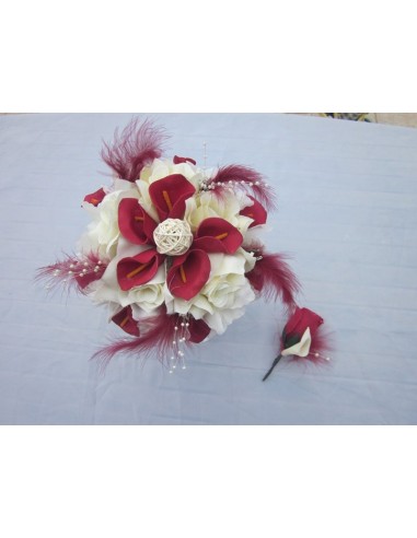 Splendide Bouquet de Mariée Rond pour mariage thème Bordeaux