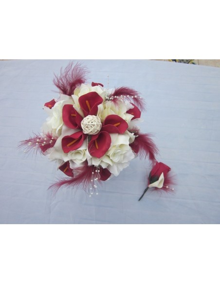 Splendide Bouquet de Mariée Rond pour mariage thème Bordeaux