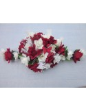 Gerbe voiture mariage bordeaux papillon avec des roses et papillons