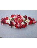 Gerbe de voiture mariage Magnifique avec des Lys, plumes et perles!