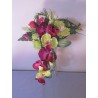 Bouquet mariée fushia vert anis orchidée