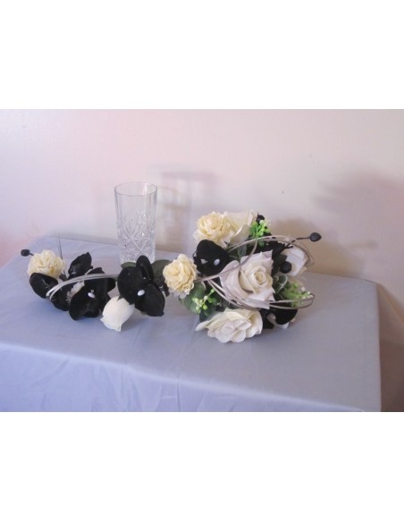 Bouquet de Mariée Cascade thème Noir avec des Orchidées et Roses