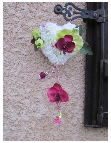 Bouquet de Mariee "Cœur des Orchidées" avec de belles roses