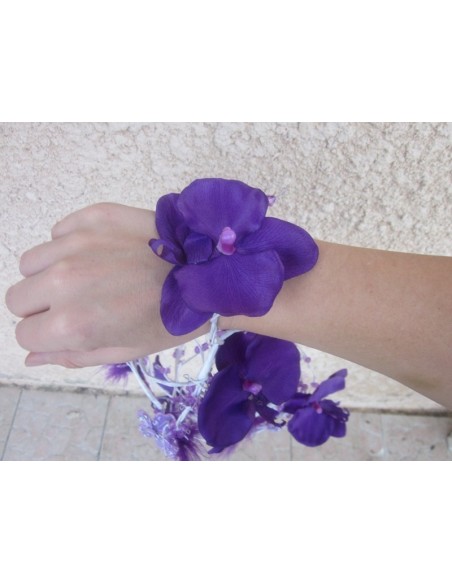 Spécial Bouquet de Mariée pour Poignet avec Orchidées et Papillons