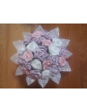 Bouquet de fleur de la mariée thème parme et rose avec diamants