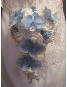 Bouquet de fleurs Tombant "orchidées bleues" pour mariage charnel
