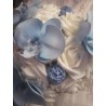 Bouquet mariée tombant bleu ciel orchidées