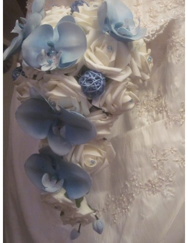 Bouquet de fleurs Tombant "orchidées bleues" pour mariage charnel