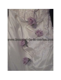 Bouquet mariage: bracelet tombant parme avec perles, orchidées