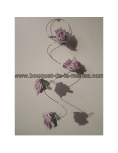 Bouquet mariage: bracelet tombant parme avec perles, orchidées 2