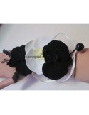 Bracelet mariage orchidée noir et ivoire avec un tulle