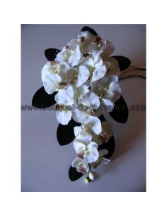 Bouquet de mariage re-tombant avec de belles orchidées blanches