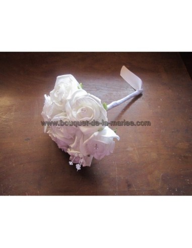 Bouquet demoiselle d'honneur avec de belles roses diamantées