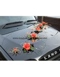Commande pour Mariage: 4 compositions de voiture bordeaux/ivoire