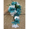 Bouquet mariée turquoise et blanc 