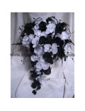 Commande mariage compositions orchidées noires et blanches