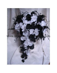 Commande mariage compositions orchidées noires et blanches