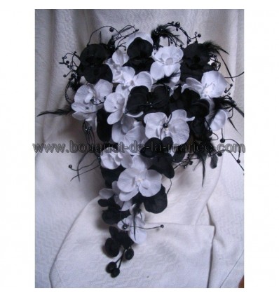 Commande compositions orchidées noir et blanc