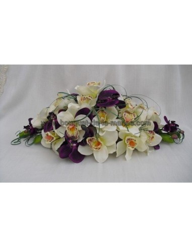 Commande mariage compositions orchidées noires et blanches