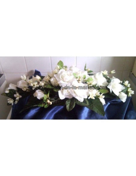 Commande Mariage n°238: bouquet, boutonnières, bracelets et déco de voiture 