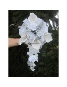 Bouquet Mariée Tombant thème Angélique Couleur Argent ou Or