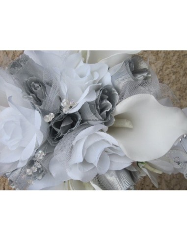 Bouquet Mariée Tombant thème Angélique Couleur Argent ou Or