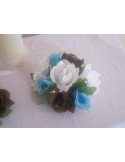 Décoration table mariage (10x) avec des roses turquoises & chocolat