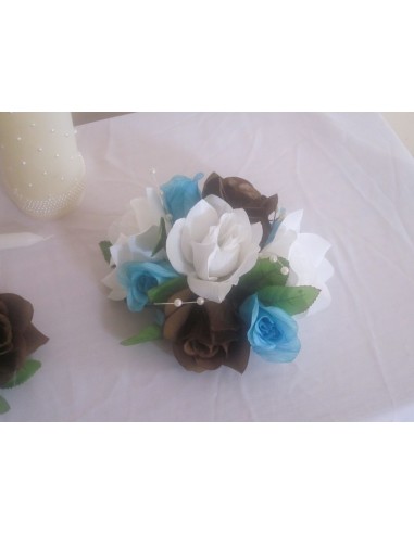 10 x décoration table mariage turquoise chocolat