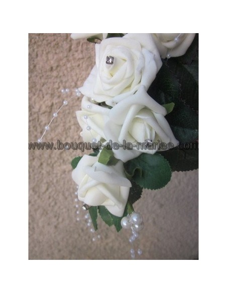 Promotion Bouquet mariage tombant thème Champagne ou ivoire