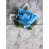 Bouquet mariee rond turquoise bleu et blanc