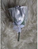 Bouquet de Mariée Cascade Lys Gris Argent avec des fleurs artificielles