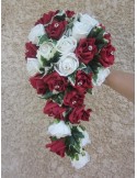 Bouquet Mariage Cascade "Lola" des roses et diamants fantaisies