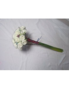 Bouquet de mariée faite avec des tiges longues couleur ivoire argent