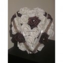 Bouquet de mariage thème "cœur chocolat" avec de Belles Roses