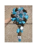 Bouquet de Mariée Tombant thème Turquoise, Chocolat et Argent