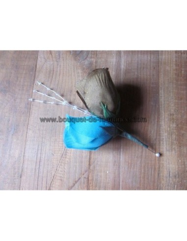 Bouquet de Mariée Tombant thème Turquoise, Chocolat et Argent