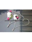 Coeurs de mariage thème fushia et argent OU bordeaux et argent