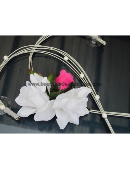 Coeurs de mariage thème fushia et argent OU bordeaux et argent