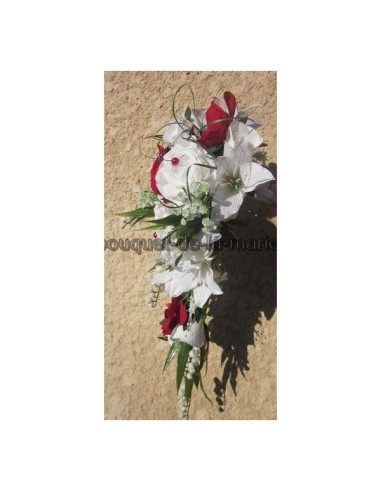 Préparatifs mariage: choisissez un Majestueux Bouquet mariage Cascade Orchidée Rouge ou Bordeaux