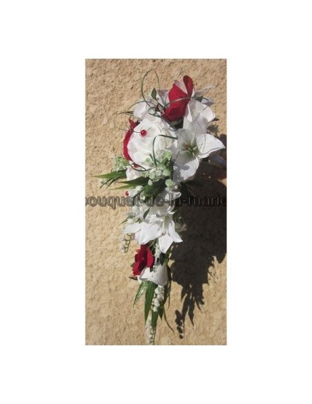 Préparatifs mariage: choisissez un Majestueux Bouquet mariage Cascade Orchidée Rouge ou Bordeaux