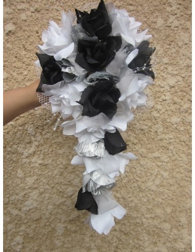 Bouquet mariée noir argent