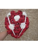 Splendide Bouquet de fleurs "Coeur" thème rouge ou bordeaux