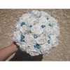 Bouquet mariée blanc turquoise