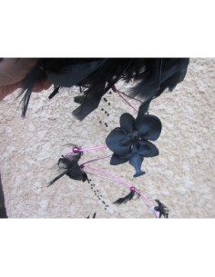 Bouquet mariage Cascade "New York" noir et fuchsia avec orchidées 2