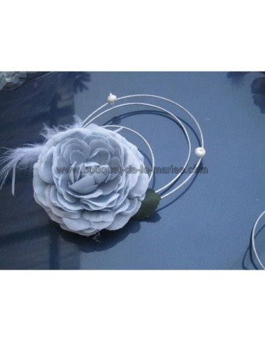 Décoration de voiture de Mariage élégante avec chapeau et diademe