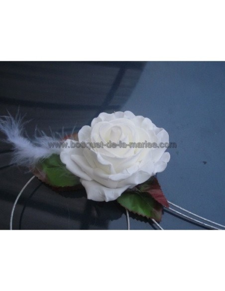 Décoration de voiture de Mariage élégante avec chapeau et diademe