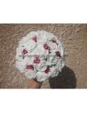 Bouquet pour la mariée "Rond" fait avec Roses et Diamants rouges
