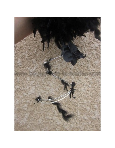 Bouquet mariage New York - Black & White - roses, plumes, orchidée